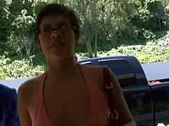 Short Haired Brunette Haileey James In Glasses Loves Cock