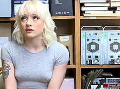 a young shoplifter gets disciplined with an officer's dick in the lingerie section