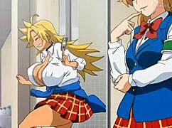 Brunette schoolgirl gets fucked by students in bathroom