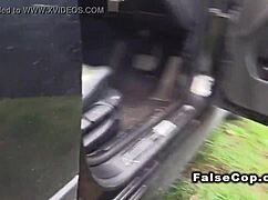 Tattooed babe says fuck me in police car