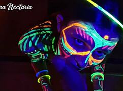 Fucked The Wild Slim Girl In Uv Light With Blowjob And Feet