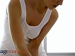 Massage room babes Katy Rose and Vanessa Decker in oily lesbian fun