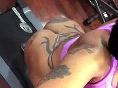 Cherokee on treadmill showing that big booty