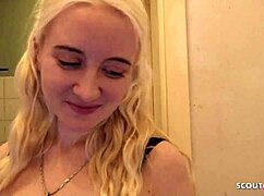 German scout picks up skinny blonde teen Daruma Rai for a casting fuck in Berlin.