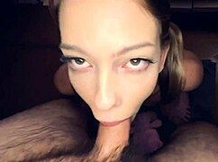 i'm so excited petite teen leah lee sucked daddy's cock and got a huge cumshot