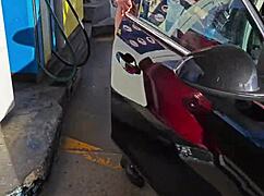 Flashing Tits At Petrol Station