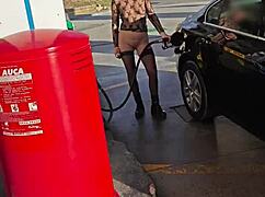 Flashing Tits At Petrol Station