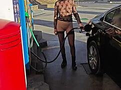 Flashing Tits At Petrol Station