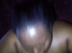 Ebony Girl Swallows Tasty Drink