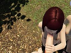 Redhead with shaved pussy explores outdoor paradise in vr part 8