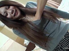 sex toy on hairy pussy then guy creampies