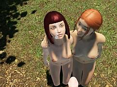Redhead with shaved pussy explores outdoor paradise in vr part 8