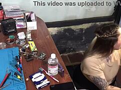 Latina blonde sucks technician's cock for payment