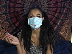 Why did she take off her mask to suck that cock?