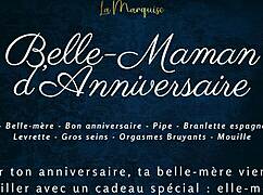 Wow, belle-maman gets slammed doggystyle in french audio!