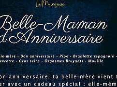 Wow, belle-maman gets slammed doggystyle in french audio!