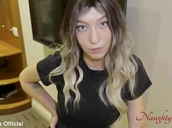 Step-mom blows me over the dress to keep me motivated