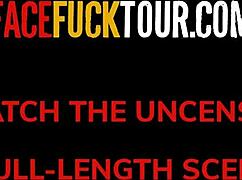 face fuck tour - big tits tattooed blonde has big cock throat skills with sloppy gagging