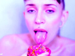 Bare toes crush juicy fruit in a wet, dirty solo fetish. 😋