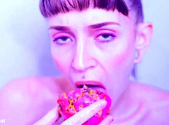 Bare toes crush juicy fruit in a wet, dirty solo fetish. 😋