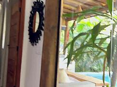 Friend cums on wife's tits secretly