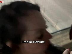 Paolla hotwife humiliates cuckold with big black cock in public.