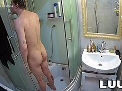 Luuv takes quick shower before sex on camera