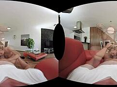 Samantha jolie dives into vr sex, toying her pussy with toys.