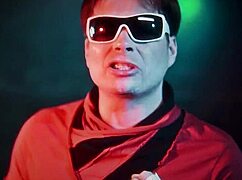 Alex Angel leads a bold lesbian threesome in the bathroom with dancing and kissing