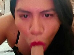 I like sucking my dildo while crossdressing