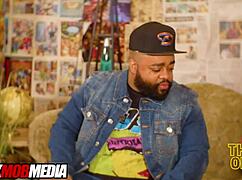 Kona Jade gets fucked during a podcast interview with big black cock