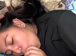 waking up my stepsister in her dress to fuck her big ass latina body at home