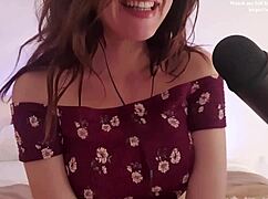 german teen gives dirty talk while licking her pussy and reaching orgasm