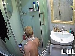 Luuv takes quick shower before sex on camera