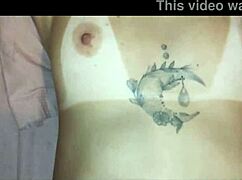 intimate amateur couple in doggystyle position, bent over for subtle cumshot with vallery g