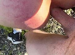 Submissive wife takes hard spanking at subway stop