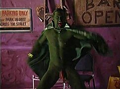 Three women in black take turns riding hard in scene 3