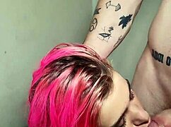 I became the couple's blowjob toy and came hard