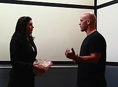 Kenna Kane Gives Handjob and Facial to Stiff Cock