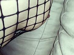 Couple rehearses interview in stockings before amateur casting