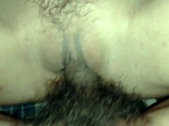 wet shaved pussy gets filled with hot cum from tight fucking