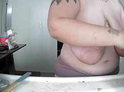 Curvy BBW Dishes With Tits Out