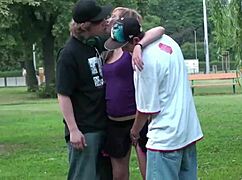 Public Threesome Fucking Young Blonde Alexis Crystal