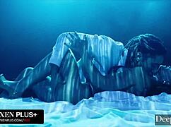 Gorgeous Sarah submits to deep interracial blowjob