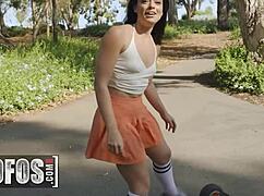 Skater Girl Sophia Burns Poses For Charles Dera In Car