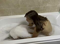 singing into bath