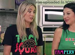 intense hot sauce challenge turns into hardcore threesome with stepbro and petite blonde stepsisters