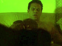 sarah blake gets bent over for doggystyle and covered in cum.