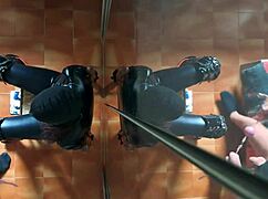 so this milf got chairtied and blindfolded, then he fucked her face hard till he came in her mouth