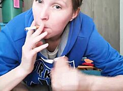 Brunette In Hoodie Sucks Huge Cock And Swallows